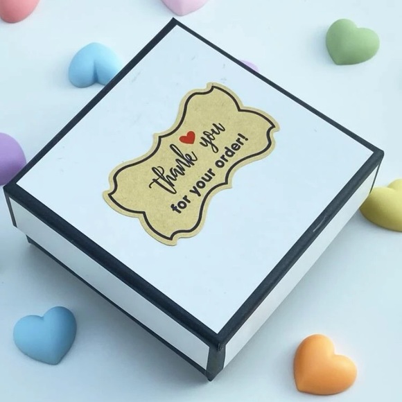 NWT Rustic Thank You for Your Order Labels / Stickers with Red Heart - Picture 5 of 5